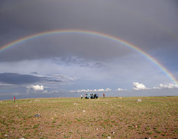 Rast in der mogolischen Steppe.